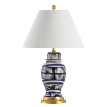 Reed 27" Ceramic/Iron Modern Coastal LED Table Lamp - JONATHAN Y